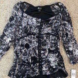 AB Studio Lace Hook Eye Front Top Size X-large NWT